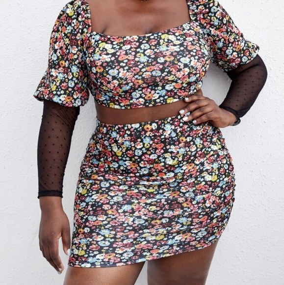 SHEIN Dresses & Skirts - 2/$20 2 piece floral skirt set
